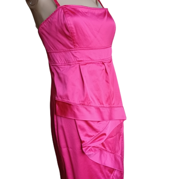 Ted Baker London Womens Sleeveless Ruffled Pink Pencil Dress Size 8 Ted Sz 3 - Picture 10 of 12